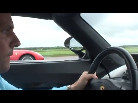 ALL OUT Porsche Carrera GT vs Ferrari 599 GTB drive it 100%