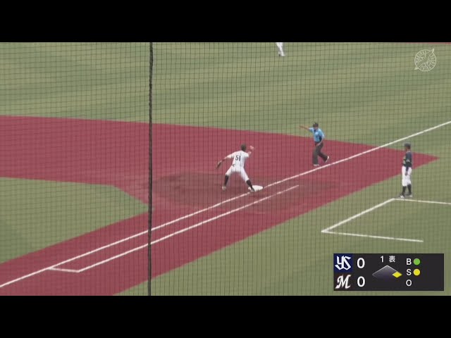 【ファーム】ダブルプレー!! マリーンズ・山口航輝 投手を助ける好判断の守備を見せる!! 2025年7月5日 千葉ロッテマリーンズ 対 東京ヤクルトスワローズ