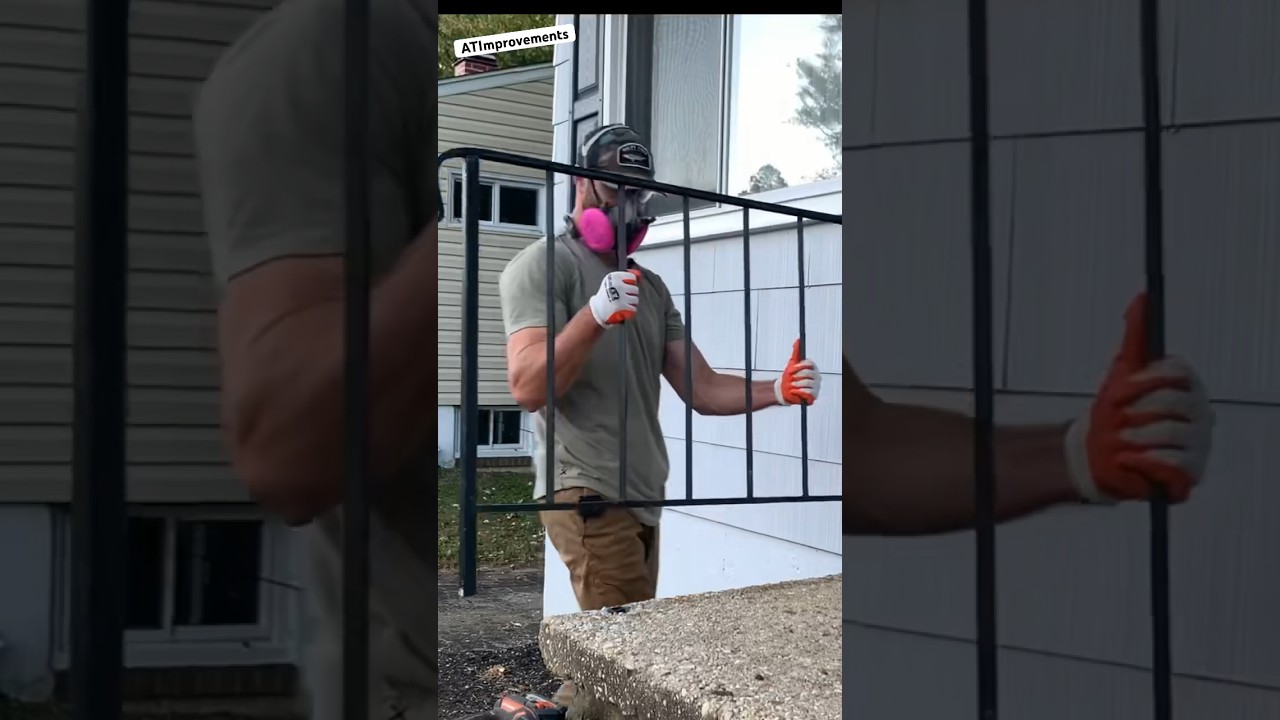 Old Railing Replacement - Modern Wire Railing Installed On Concrete Steps (DIY)