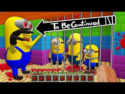 HOW MINIONS FAMILY WAS ATTACKED by SCARY MINION.EXE in MINECRAFT - Gameplay Movie traps
