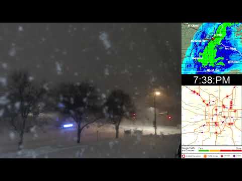2-3" Minnesota Snow Storm in 3 Minutes (Feb 17, 2020 With Doppler Radar and Traffic Map)