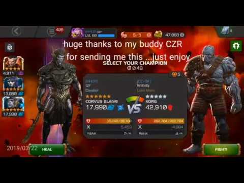 Corvus Insanity!!Korg AW boss vs 6 star Corvus !!! Insane 30 sec takedown