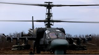 Russia Attack Helicopters Ka-52 in Action Against Ground Target in Ukraine || 2022