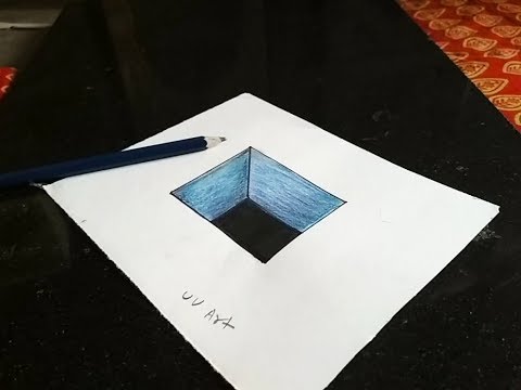 Drawing for Kids !! How to Draw a 3D Hole Drawing on Paper Anamorphic illusion-3D Art Tricks