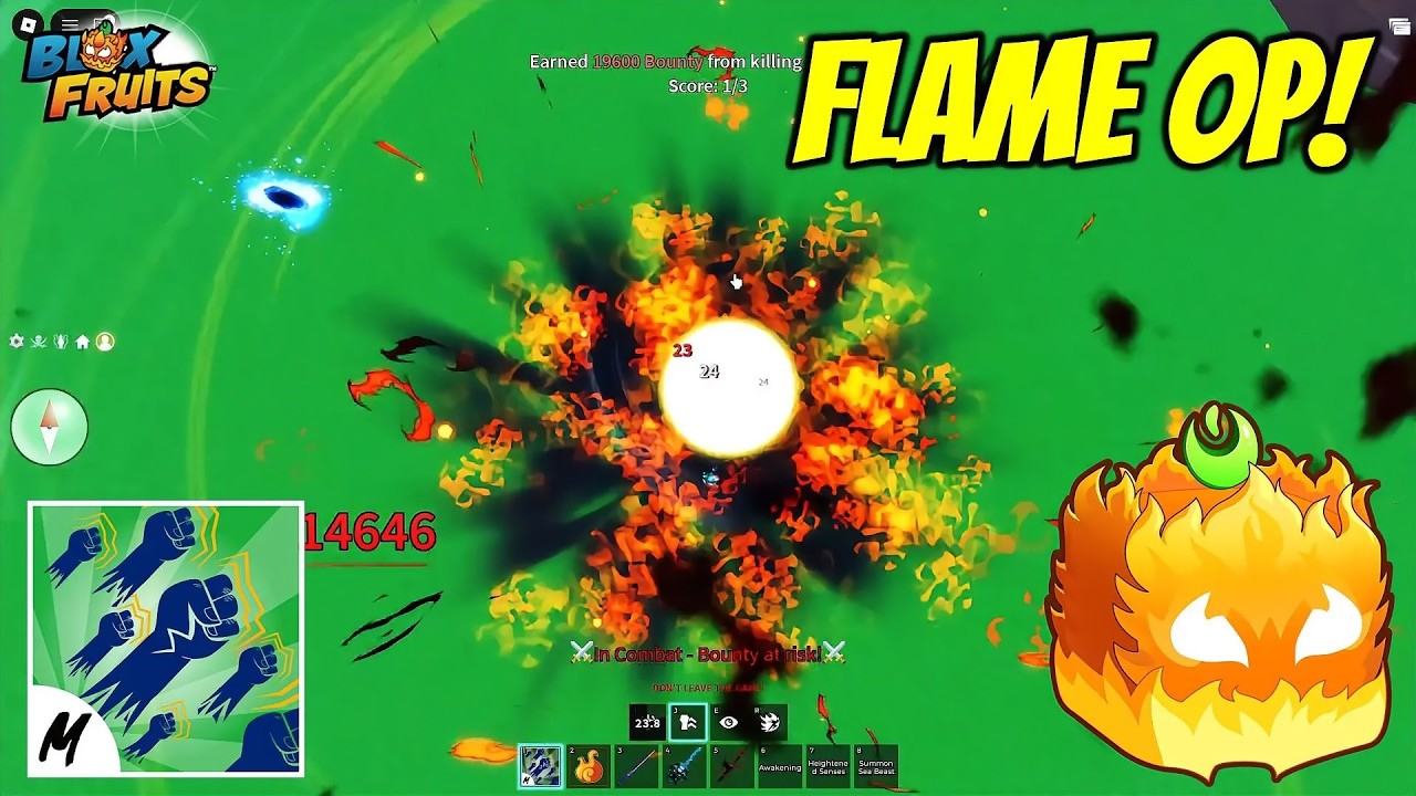 FLAME GODHUMAN ONE SHOT 30M IN BLOX FRUITS PVP