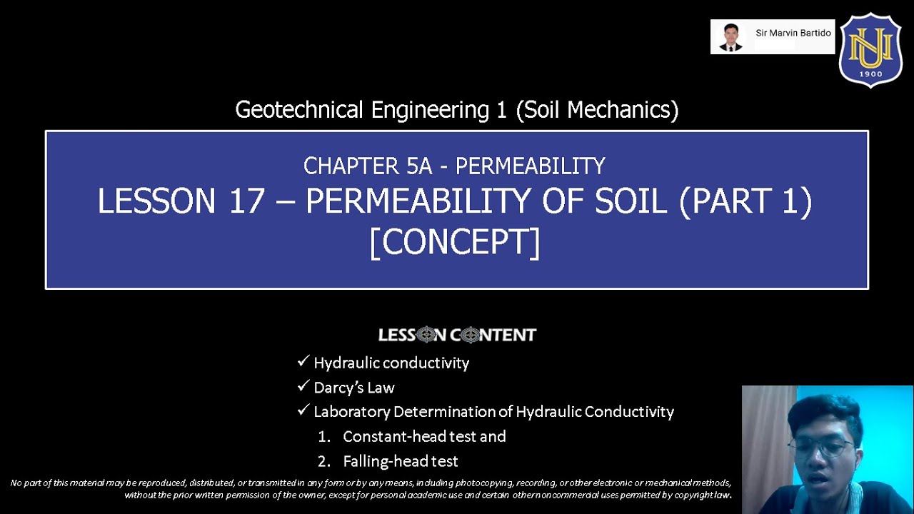 Geotechnical Eng'g 1 (Soil Mechanics) - Permeability of Soil (Part 1) [Concept]
