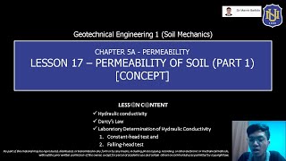 Geotechnical Eng'g 1 (Soil Mechanics) - Permeability of Soil (Part 1) [Concept]