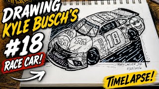 Drawing Kyle Busch’s Race Car! ✍️🏁 | NASCAR Art Timelapse
