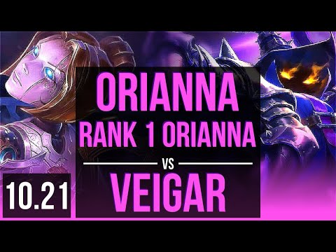 ORIANNA vs VEIGAR (MID) | Rank 1 Orianna, 15/3/15, Rank 9, Legendary | BR Challenger | v10.21