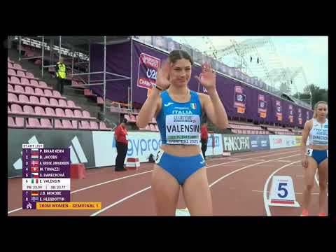 Europei U20 2025 Tampere - Semifinale 200m F - Canovi in finale, Valensin e Castellani eliminate