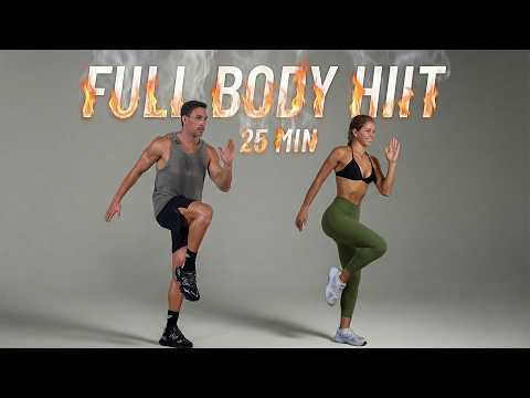 25 Min Full Body HIIT Workout - All Standing - Fat Burn at Home, No Equipment