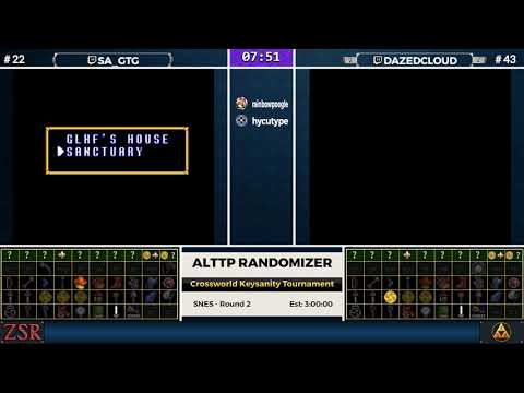 ALttPR Crossworld Keysanity Tournament: Round 2 - SA_gtg vs. dazedcloud
