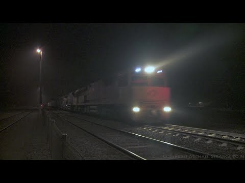 MP1 Aurizon Container Train At Night - PoathTV