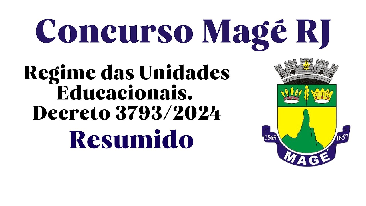Regimento das Unidades Educacionais de Magé (Decreto 3793) Resumido