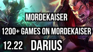 MORDEKAISER vs DARIUS (TOP) | 1200+ games, 6 solo kills, 1.2M mastery, Godlike | EUW Diamond | 12.22