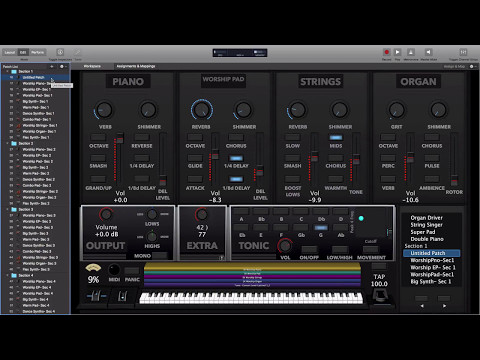 Individual Worship Patches for MainStage 3: Sunday Keys MainStage template video