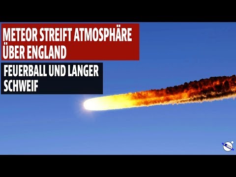 Meteor passes through atmosphere over England - fireball and long tail