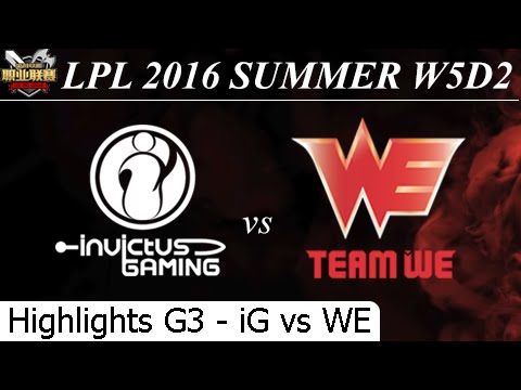 iG vs WE Game 3 Highlights 24/06/2016 - LPL Summer 2016 W5D2M4 Invictus Gaming vs Team World Elite
