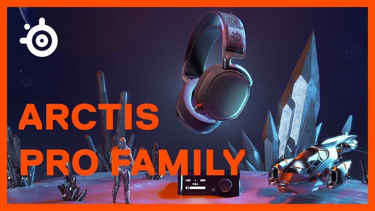 SteelSeries - Arctis Pro Wireless DTS Headphone: X v2.0 سماعة الألعاب ذات الصوت المحيط لجهاز PS4 والكمبيوتر الشخصي (أسود) | 61473