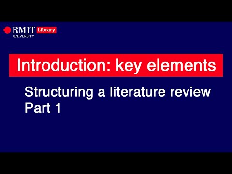 Structuring a literature review: Introduction