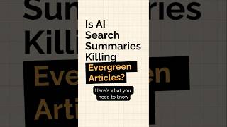 AI Search Summaries Are Changing SEO Forever #shorts #youtubeshorts