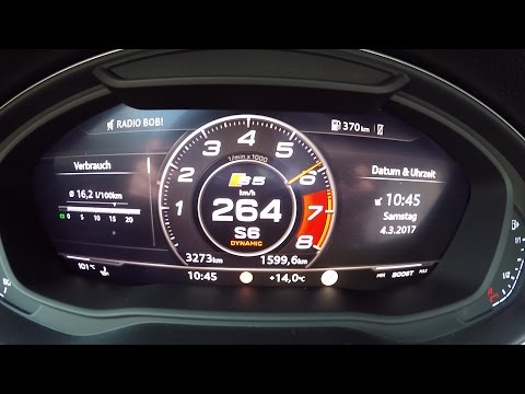 2017 Audi S5 Coupe F5 - 0-100 km/h 0/60 mph Tachovideo, Beschleunigung, Acceleration