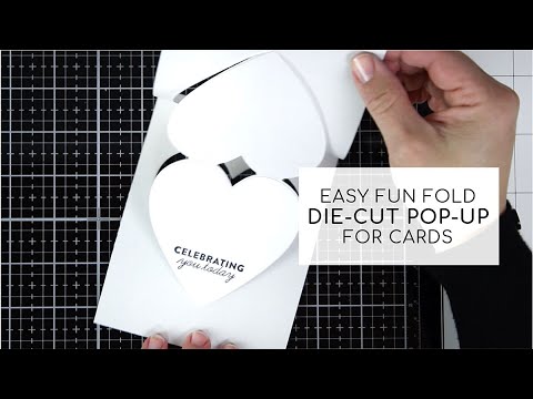 Fun Fold Heart Pop-Up Card Base ( Cardmaking - Papercraft)