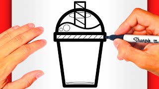 HOW TO DRAW A MILKSHAKE DRAWING STEP BY STEP FOR BEGINNERS (EASY AND SLOW)