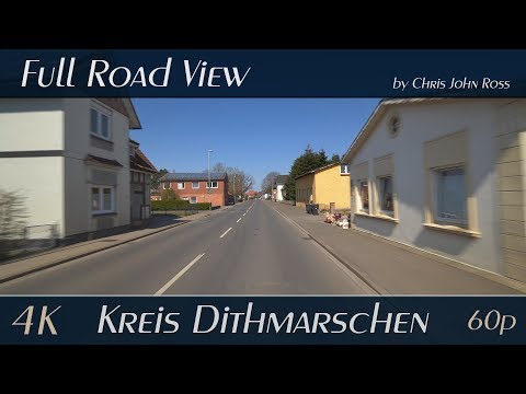 Kreis Dithmarschen, Germany: St. Michaelisdonn - Eddelaker Straße, Oesterstraße - 4K (UHD/2160p/60p)