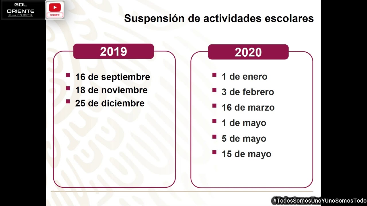RIGEL KU - GDL ORIENTE 16 / SCHOOL CALENDAR AND SCHOOL DAY 2019 - 2020.
