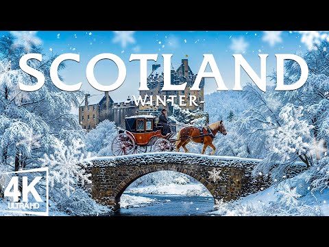 Winter Scotland 4K ❄️ Highlands Peaks, Loch Ness, Snowy Castles in Misty Winter Calm