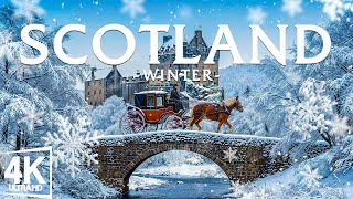 Winter Scotland 4K ❄️ Highlands Peaks, Loch Ness, Snowy Castles in Misty Winter Calm