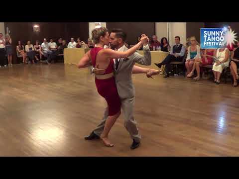 Stefania Colina  and  Juan Martin Carrara  are  dancing  to  the  tango  "  Triunfal  "  at  Sunny Tango Festival  in  2018