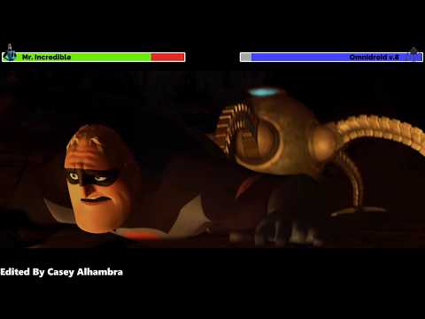 Mr. Incredible vs. Omnidroid v.8 with healthbars