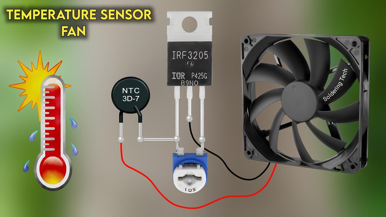 How to make temperature sensor fan controller circuit