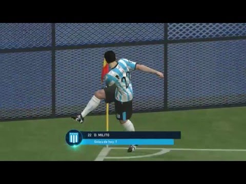 Gol de Milito. Racing 1 Independiente 1. Liguilla. Pre Sudamericano  Pes 16.FPT