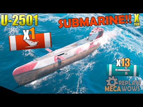 Submarine U-2501 1 kill 99k damage | World of Warships Gameplay