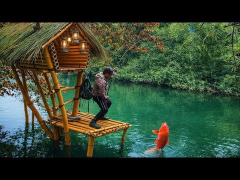 Building a Unique Hut in the Jungle: 5 Days Solo Bushcraft | ASMR