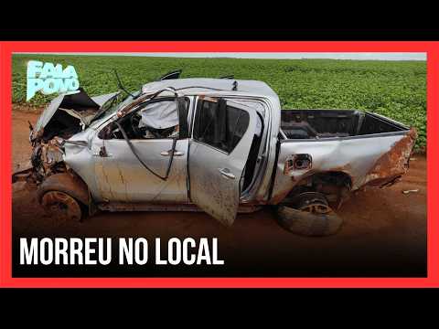 Motorista é arremessada após caminhonete capotar na MG-060 em São Gonçalo do Abaeté