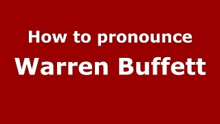 How to pronounce Warren Buffett