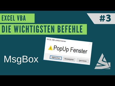 EXCEL VBA Die wichtigsten Befehle #3 - Meldungsfenster, MsgBox (PopUpFenster) / Einführung Excel VBA