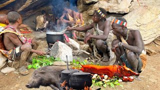 Hadzabe's Wild Kitchen, Cooking And Eating PREY | Forest Survivers