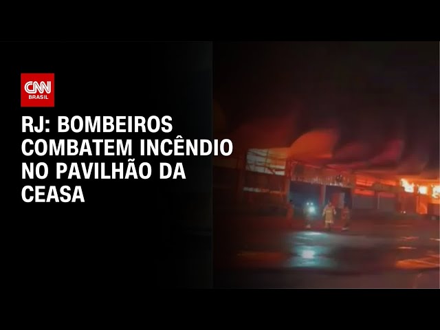 Bombeiros combatem incêndio no pavilhão da Ceasa do Rio de Janeiro | CNN NOVO DIA