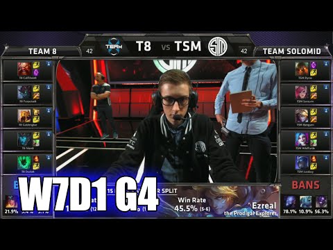 Team 8 vs TSM | S5 NA LCS Summer 2015 Week 7 Day 1 | T8 vs TSM (Team Solomid) W7D1 G4