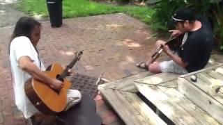 Guitarlos Rockriguez and Frankie Lombardi rockin' the porch