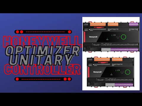 The video features the Honeywell Optimizer controller, likely demonstrating its functions as a programmable room controller for VAV applications.