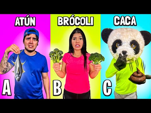 THE LAST ONE TO STOP EATING FOOD IN ALPHABETICAL ORDER WINS!!