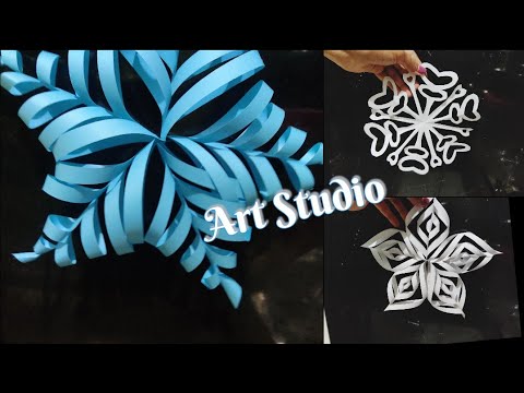 How to make snowflakes in 5 minutes | DIY 3D Snowflake Making Tutorial | Christmas decoration ideas