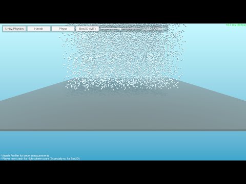 Unity Physics Stress Tests (vs Havok, PhysX, Box2D)