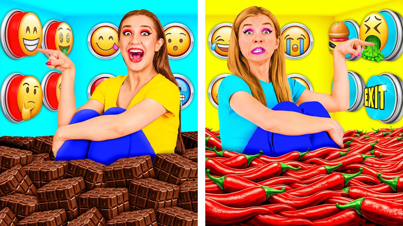 1000ミステリーボタンチャレンジ たった1つで逃げられます | 面白いシチュエーション KiKi Challenge